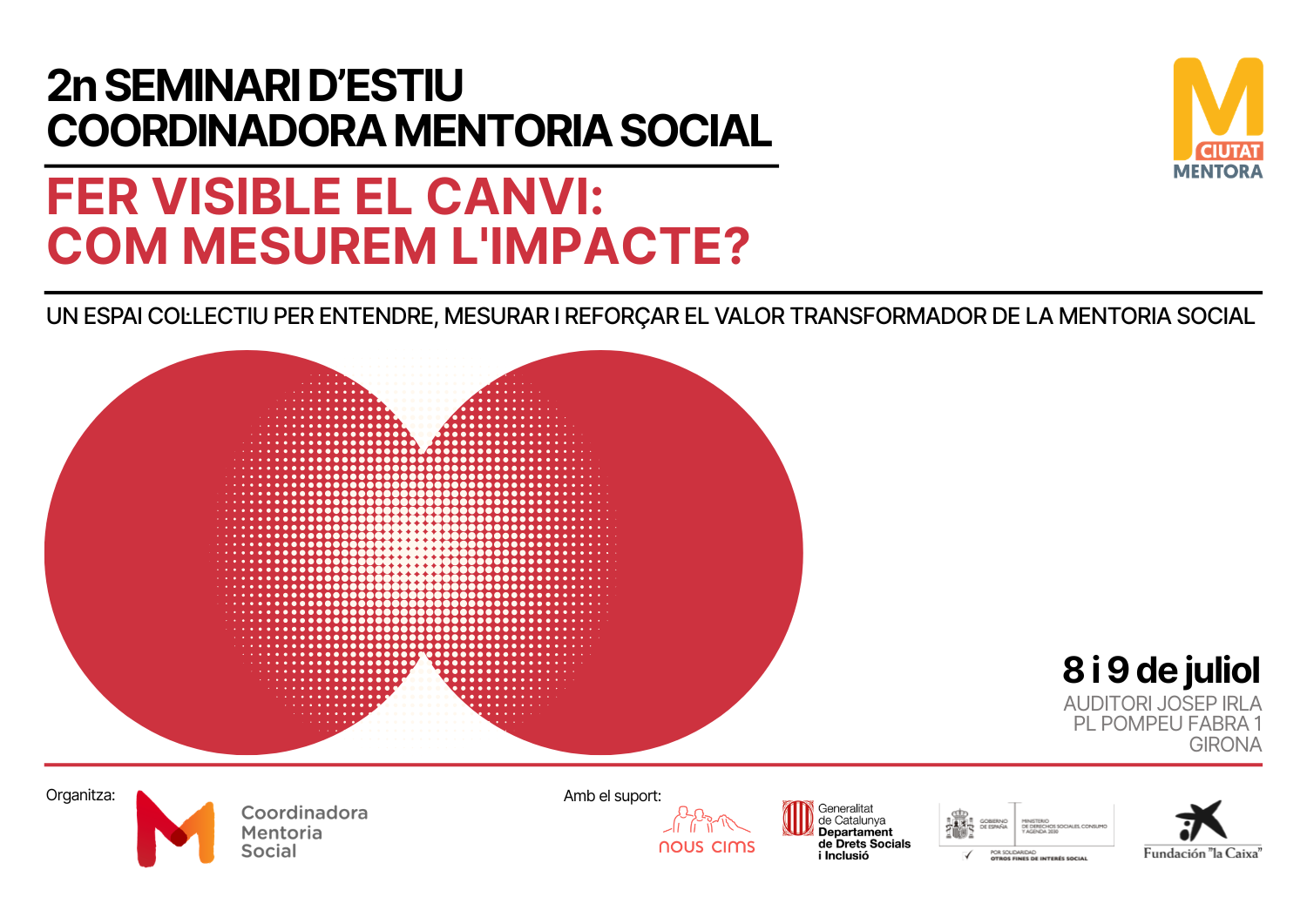 2n Seminari d’Estiu de la Coordinadora de Mentoria Social: Visibilitzar el canvi: com mesurem l’impacte?