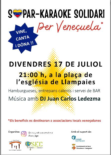 Sopar-Karaoke Solidari per Veneçuela a Llampaies  
